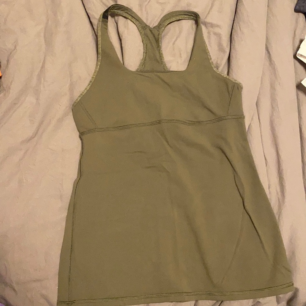 Lululemon Green Tank with built in bra